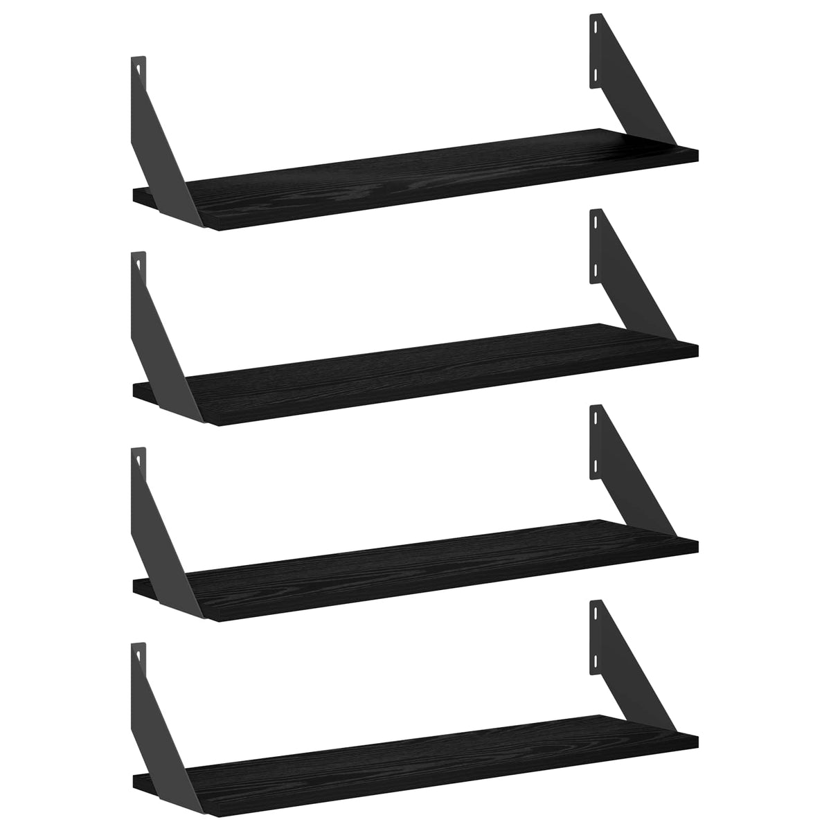 Wall Shelves 4 pcs Black Oak 70 x 20 x 17 cm