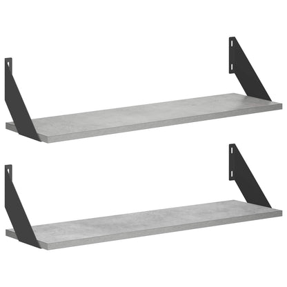 Wall Shelves 2 pcs Concrete Grey 70 x 20 x 17 cm