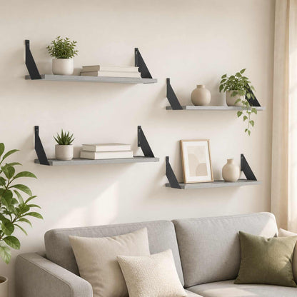 Wall Shelves 4 pcs Concrete Grey 70 x 20 x 17 cm