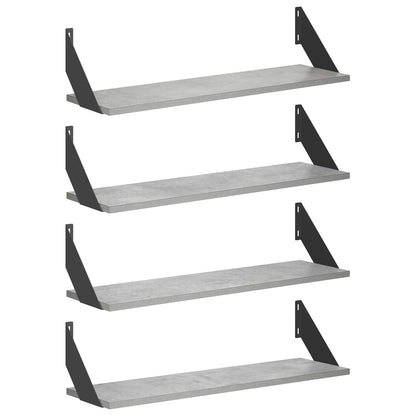 Wall Shelves 4 pcs Concrete Grey 70 x 20 x 17 cm