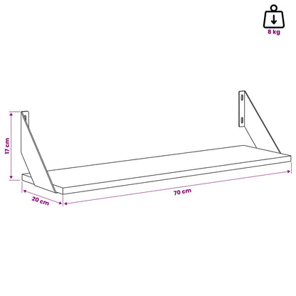 Wall Shelves 4 pcs Concrete Grey 70 x 20 x 17 cm