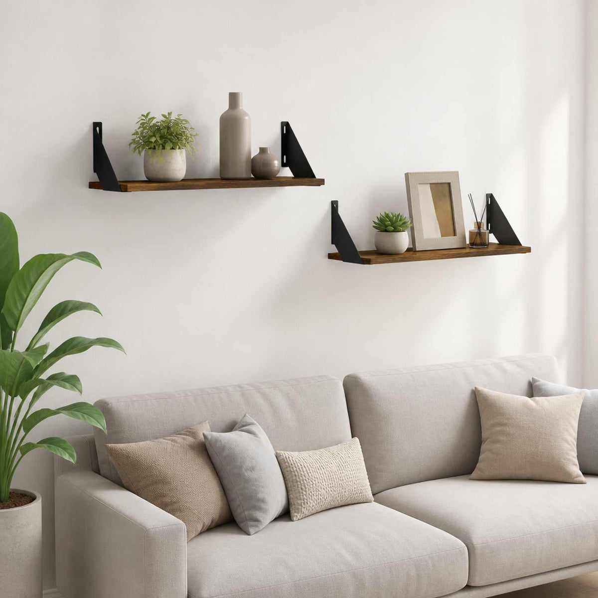 Wall Shelves 2 pcs Smoked Oak 70 x 20 x 17 cm
