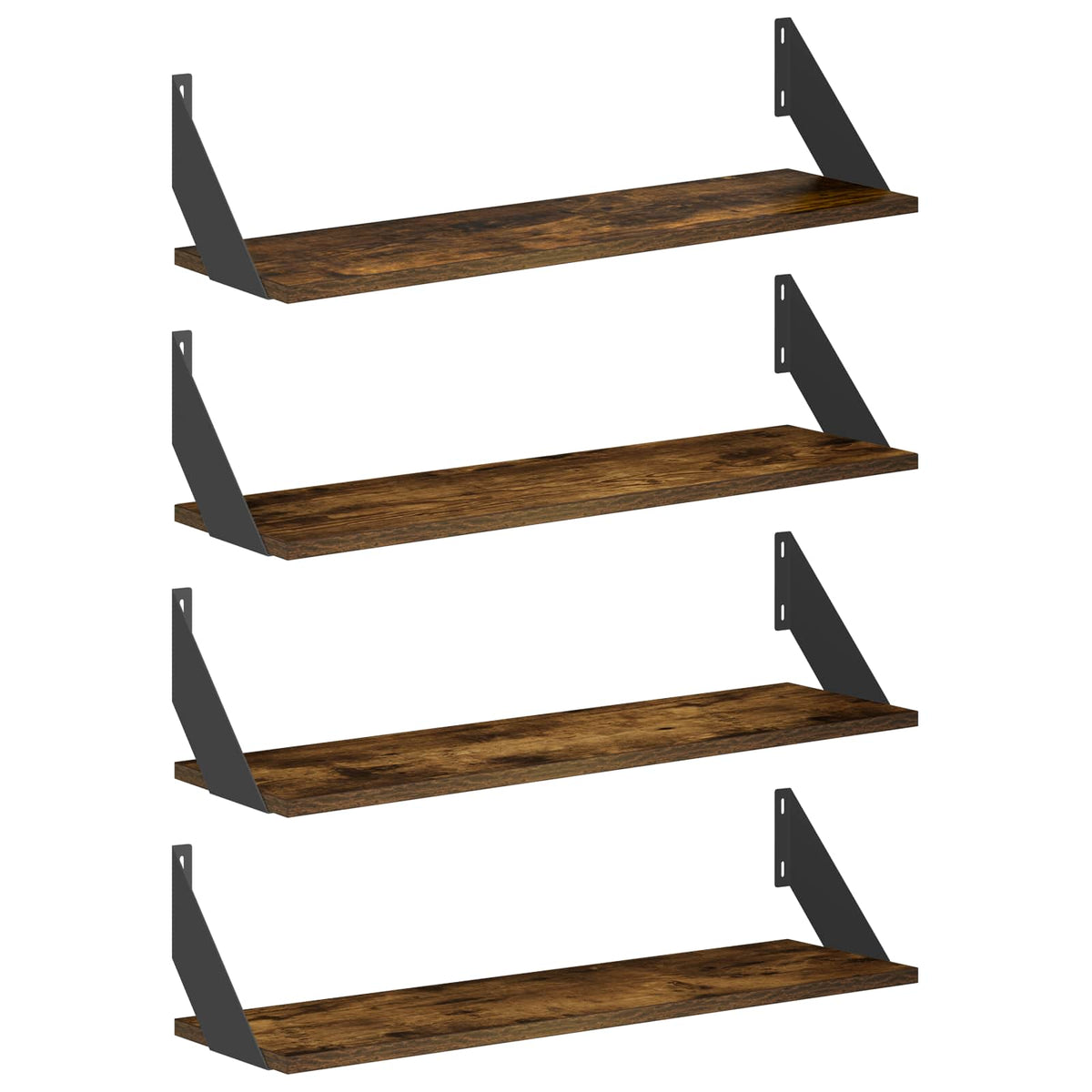 Wall Shelves 4 pcs Smoked Oak 70 x 20 x 17 cm