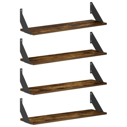 Wall Shelves 4 pcs Smoked Oak 70 x 20 x 17 cm