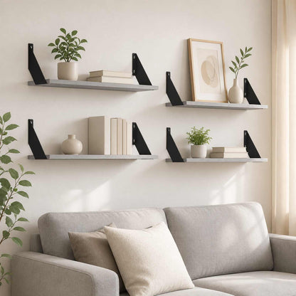 Wall Shelves 4 pcs Grey Sonoma 70 x 20 x 17 cm