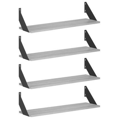 Wall Shelves 4 pcs Grey Sonoma 70 x 20 x 17 cm