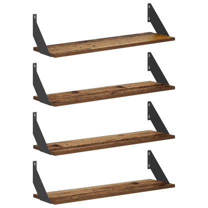 Wall Shelves 4 pcs Old Wood 70 x 20 x 17 cm