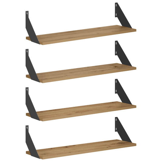 Wall Shelves 4 pcs Artisan Oak 70 x 20 x 17 cm