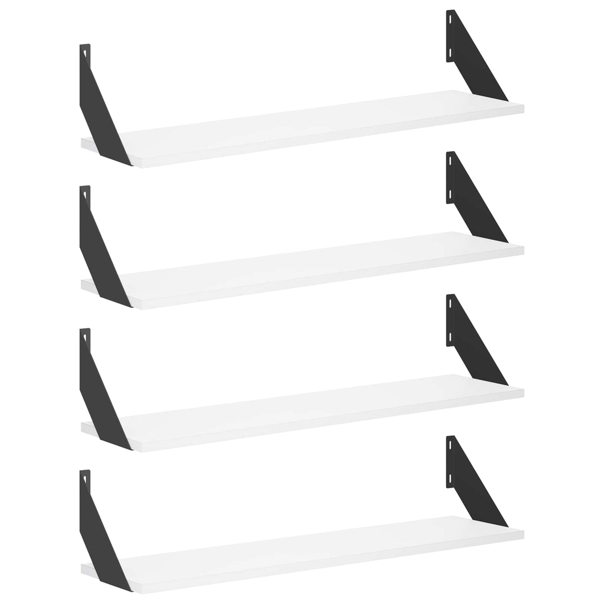 Wall Shelves 4 pcs White 80 x 20 x 17 cm
