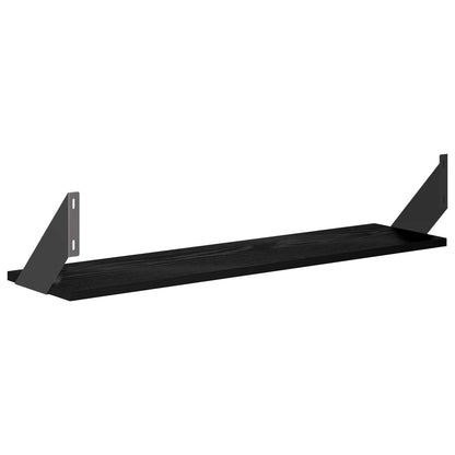 Wall Shelves 2 pcs Black Oak 80 x 20 x 17 cm