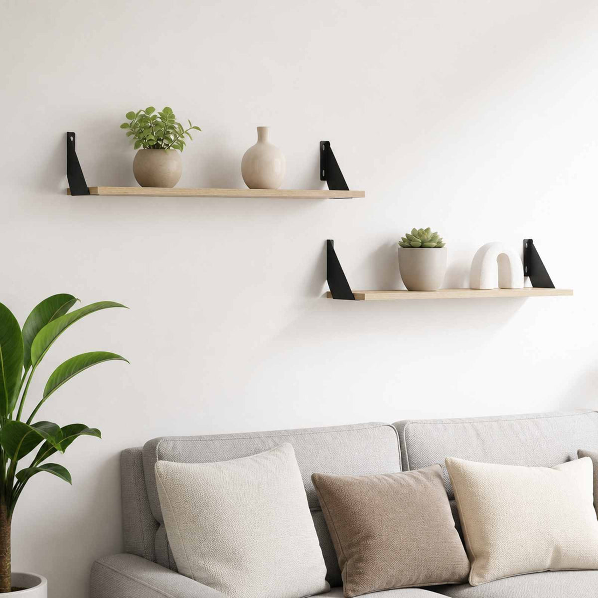 Wall Shelves 2 pcs Sonoma Oak 80 x 20 x 17 cm