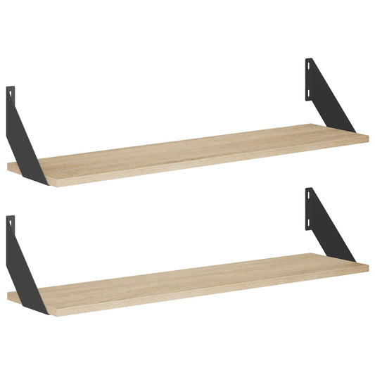 Wall Shelves 2 pcs Sonoma Oak 80 x 20 x 17 cm