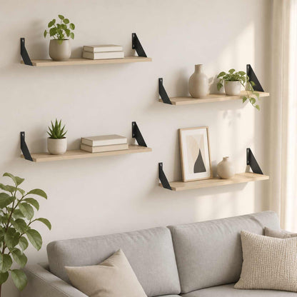 Wall Shelves 4 pcs Sonoma Oak 80 x 20 x 17 cm