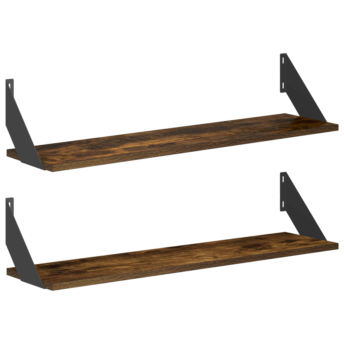 Wall Shelves 2 pcs Smoked Oak 80 x 20 x 17 cm