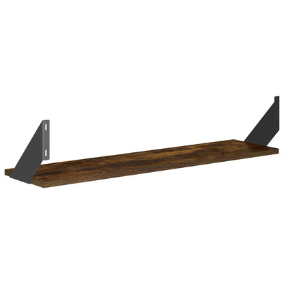 Wall Shelves 2 pcs Smoked Oak 80 x 20 x 17 cm