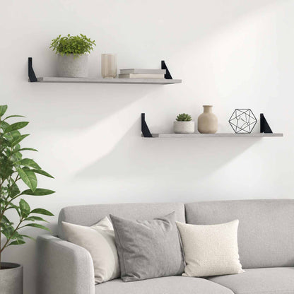 Wall Shelves 2 pcs Grey Sonoma 80 x 20 x 17 cm