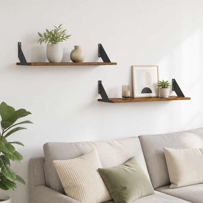 Wall Shelves 2 pcs Old Wood 80 x 20 x 17 cm