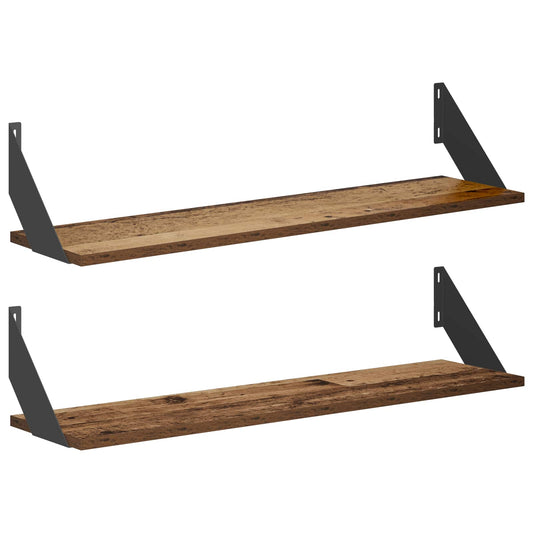 Wall Shelves 2 pcs Old Wood 80 x 20 x 17 cm
