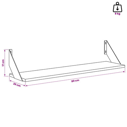 Wall Shelves 2 pcs Old Wood 80 x 20 x 17 cm