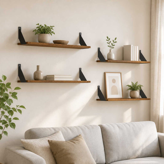 Wall Shelves 4 pcs Old Wood 80 x 20 x 17 cm