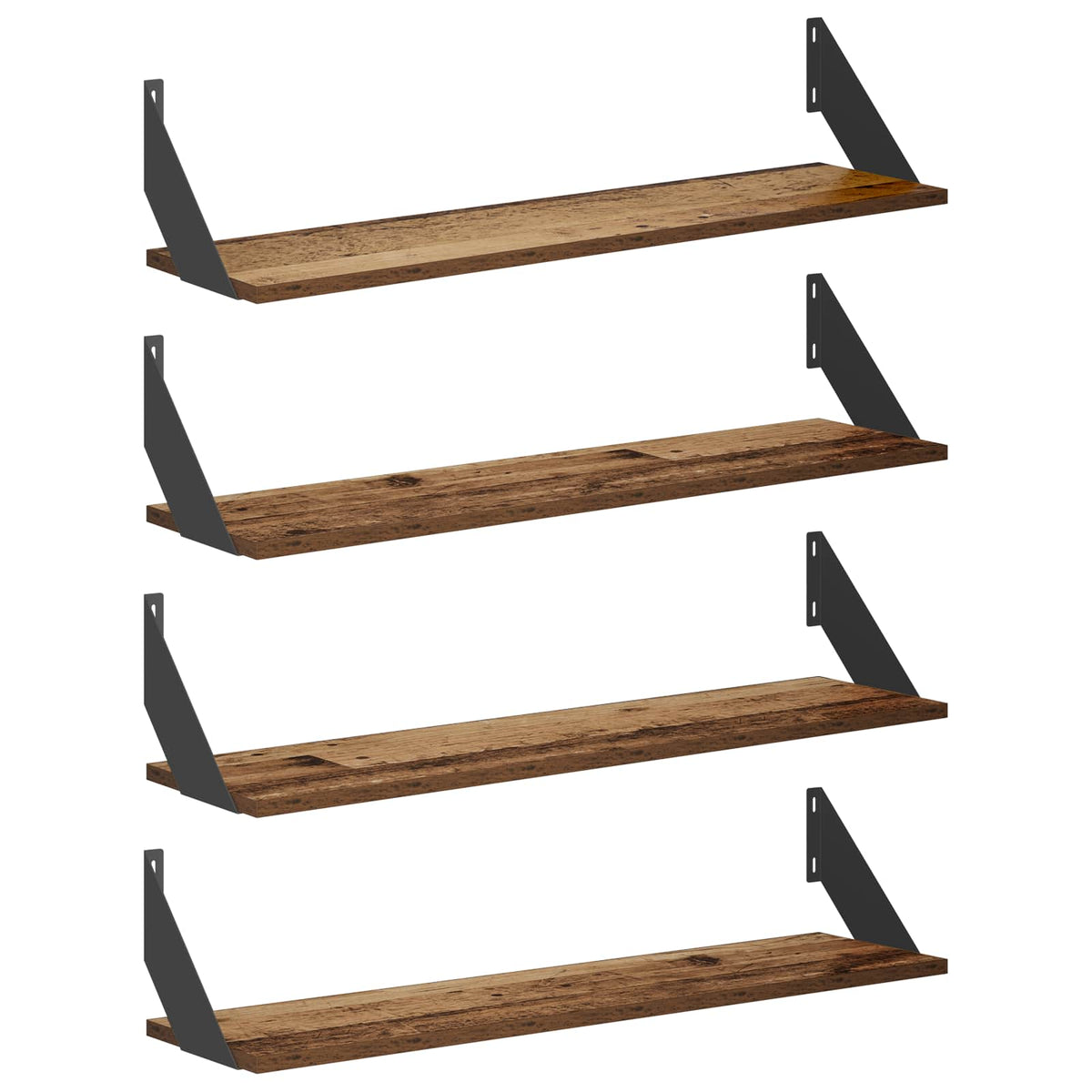 Wall Shelves 4 pcs Old Wood 80 x 20 x 17 cm