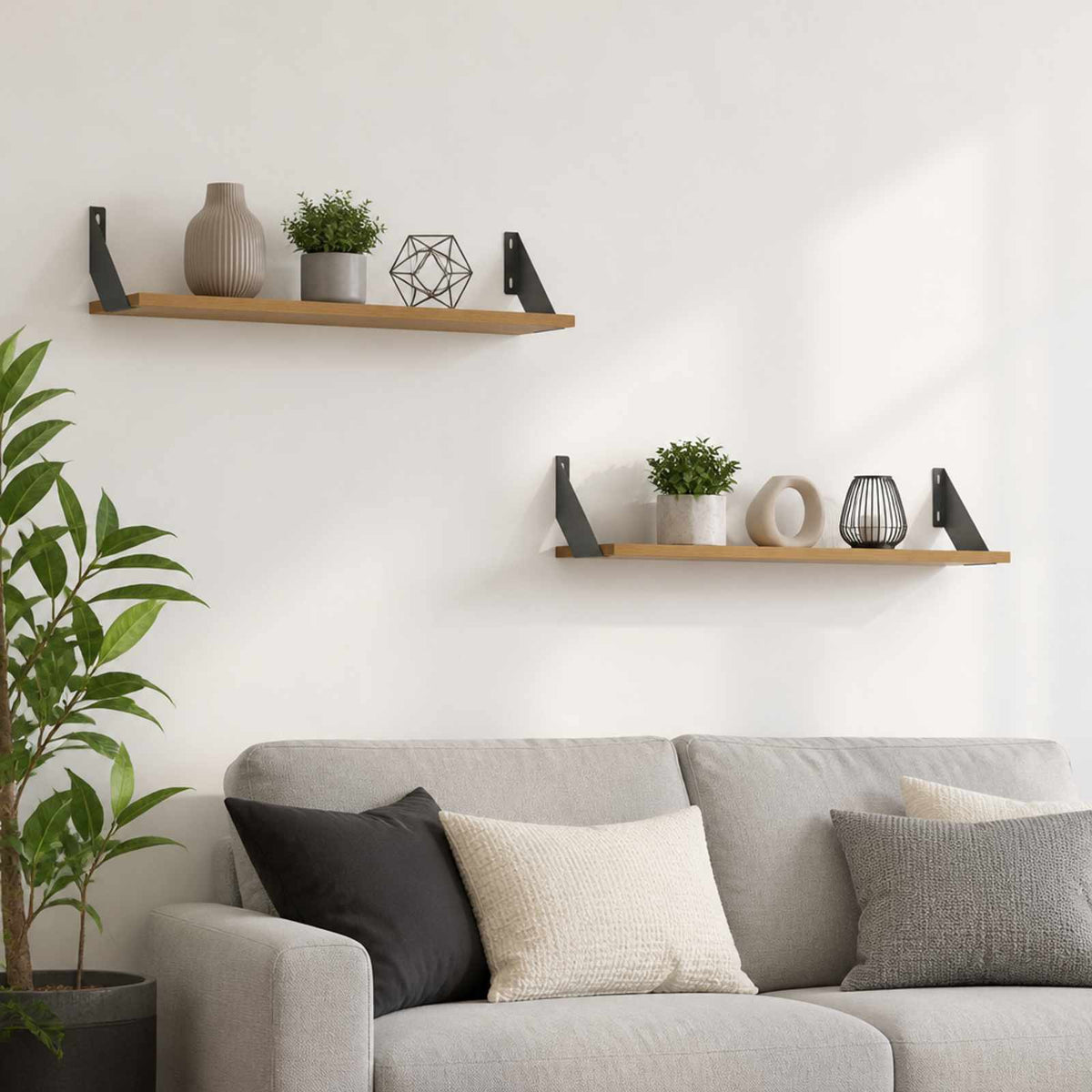 Wall Shelves 2 pcs Artisan Oak 80 x 20 x 17 cm