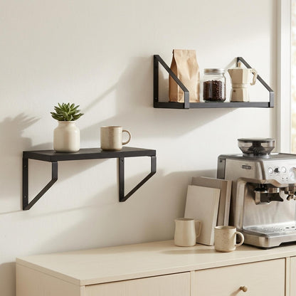 Wall Shelves 2 pcs Black Oak 30 x 16 x 15.5 cm