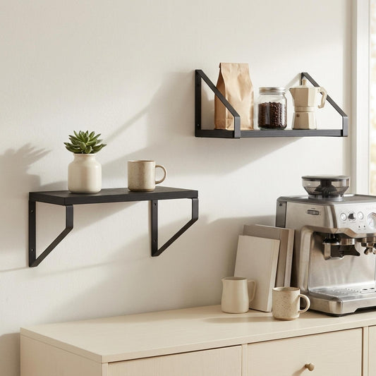 Wall Shelves 2 pcs Black Oak 30 x 16 x 15.5 cm