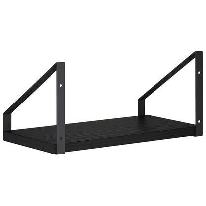 Wall Shelves 2 pcs Black Oak 30 x 16 x 15.5 cm