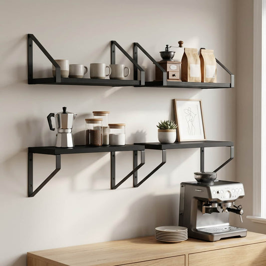 Wall Shelves 4 pcs Black Oak 30 x 16 x 15.5 cm