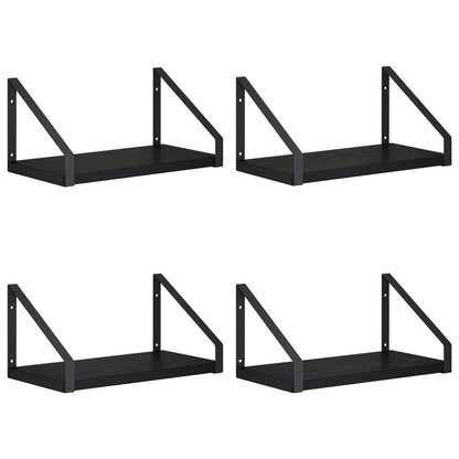 Wall Shelves 4 pcs Black Oak 30 x 16 x 15.5 cm