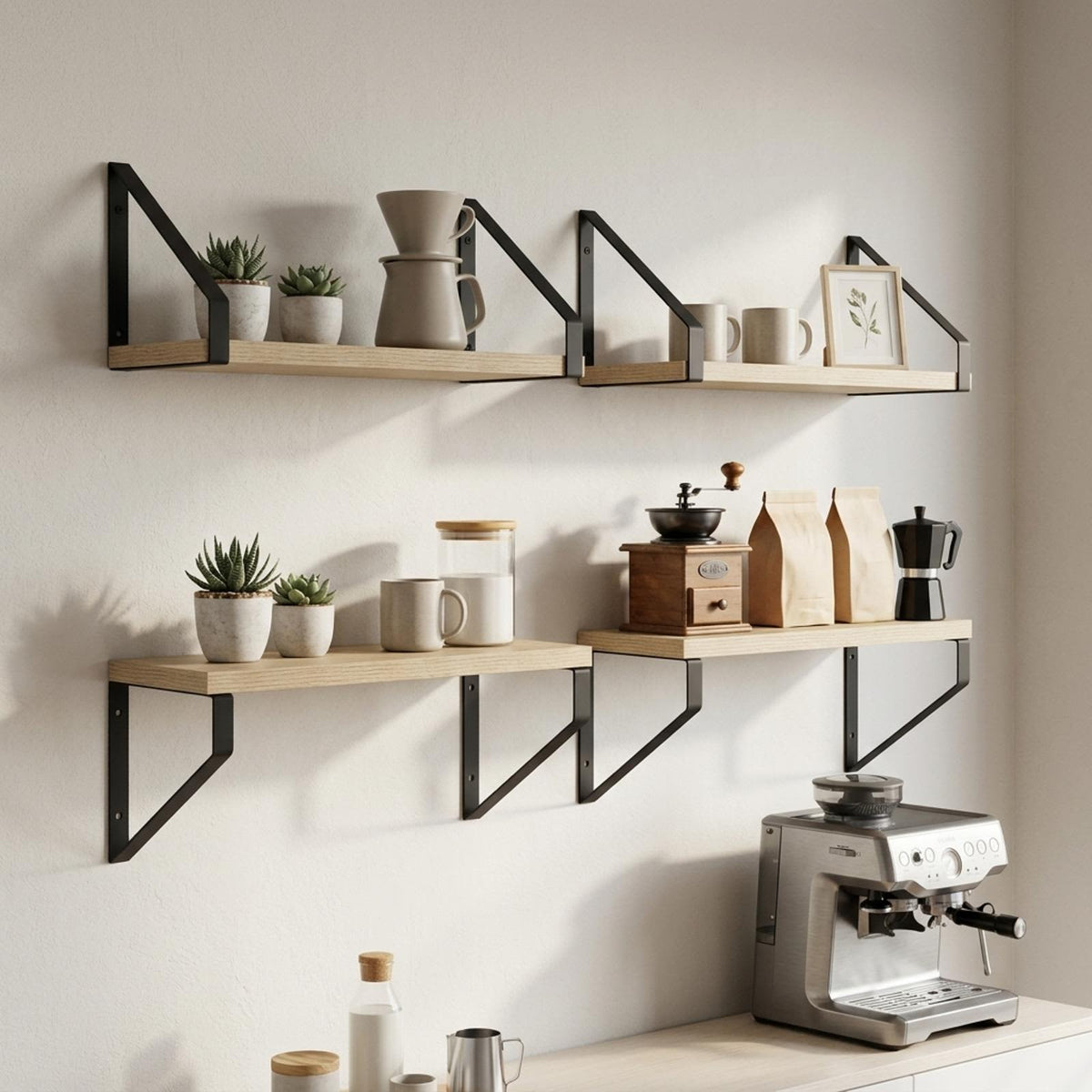 Wall Shelves 4 pcs Sonoma Oak 30 x 16 x 15.5 cm
