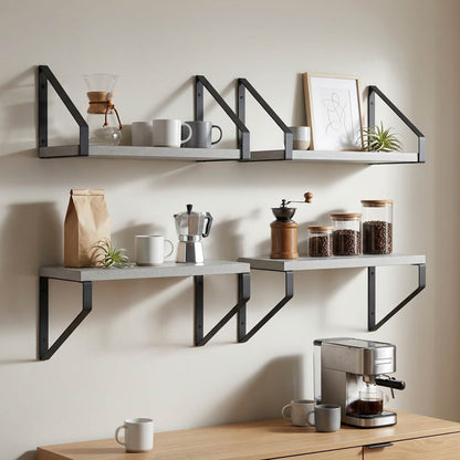 Wall Shelves 4 pcs Concrete Grey 30 x 16 x 15.5 cm