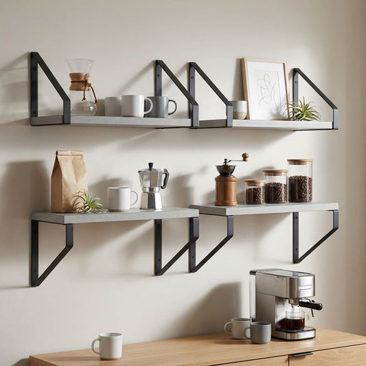 Wall Shelves 4 pcs Concrete Grey 30 x 16 x 15.5 cm