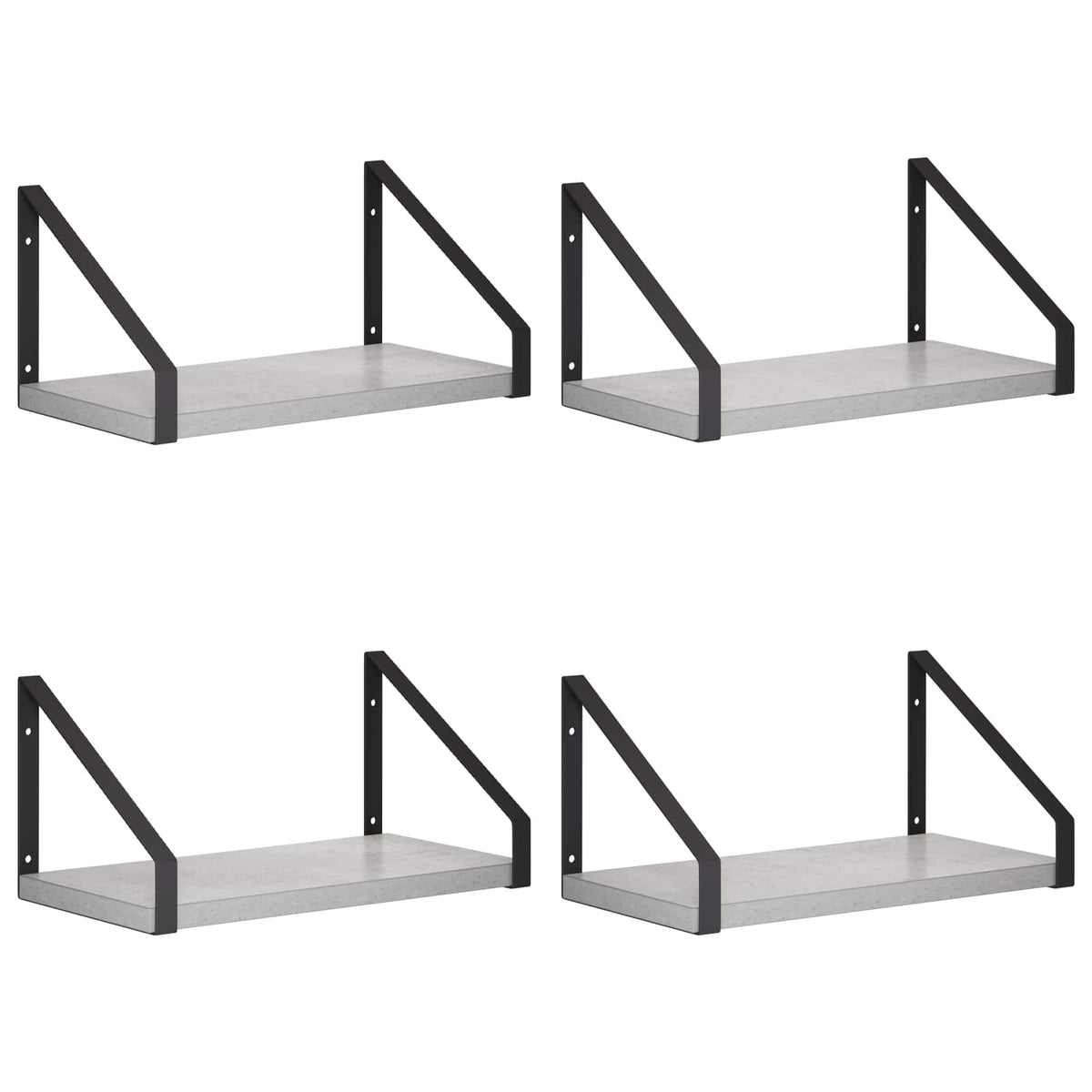 Wall Shelves 4 pcs Concrete Grey 30 x 16 x 15.5 cm