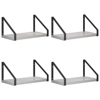 Wall Shelves 4 pcs Concrete Grey 30 x 16 x 15.5 cm