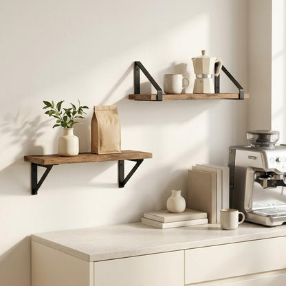 Wall Shelves 2 pcs Smoked Oak 30 x 16 x 15.5 cm