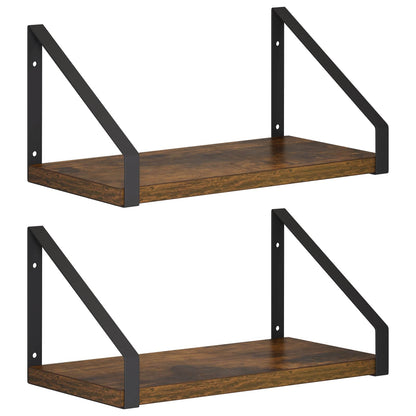 Wall Shelves 2 pcs Smoked Oak 30 x 16 x 15.5 cm
