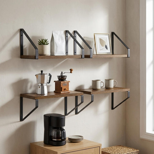 Wall Shelves 4 pcs Smoked Oak 30 x 16 x 15.5 cm