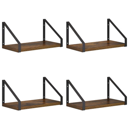 Wall Shelves 4 pcs Smoked Oak 30 x 16 x 15.5 cm