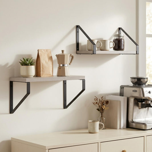 Wall Shelves 2 pcs Grey Sonoma 30 x 16 x 15.5 cm