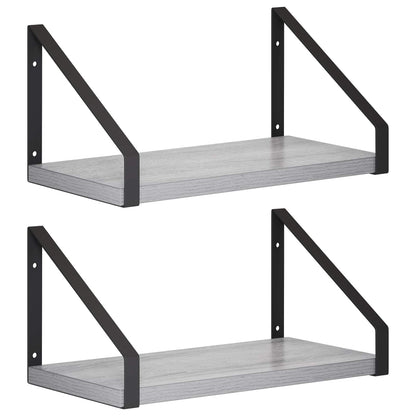 Wall Shelves 2 pcs Grey Sonoma 30 x 16 x 15.5 cm