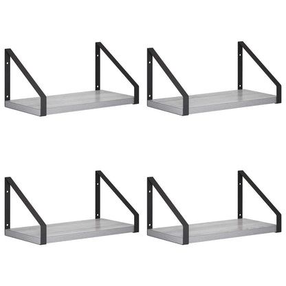 Wall Shelves 4 pcs Grey Sonoma 30 x 16 x 15.5 cm