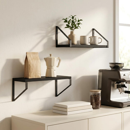 Wall Shelves 2 pcs Black Oak 40 x 16 x 15.5 cm
