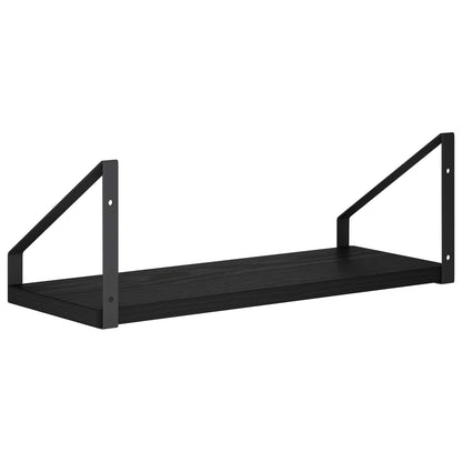 Wall Shelves 2 pcs Black Oak 40 x 16 x 15.5 cm