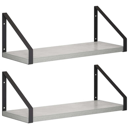 Wall Shelves 2 pcs Concrete Grey 40 x 16 x 15.5 cm