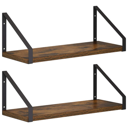 Wall Shelves 2 pcs Smoked Oak 40 x 16 x 15.5 cm