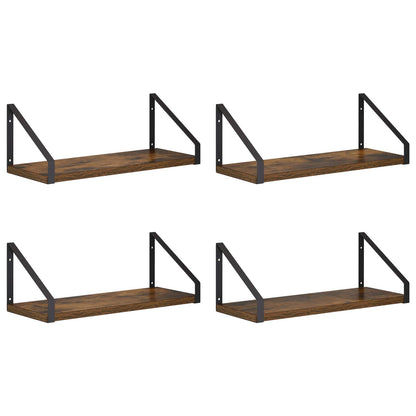 Wall Shelves 4 pcs Smoked Oak 40 x 16 x 15.5 cm