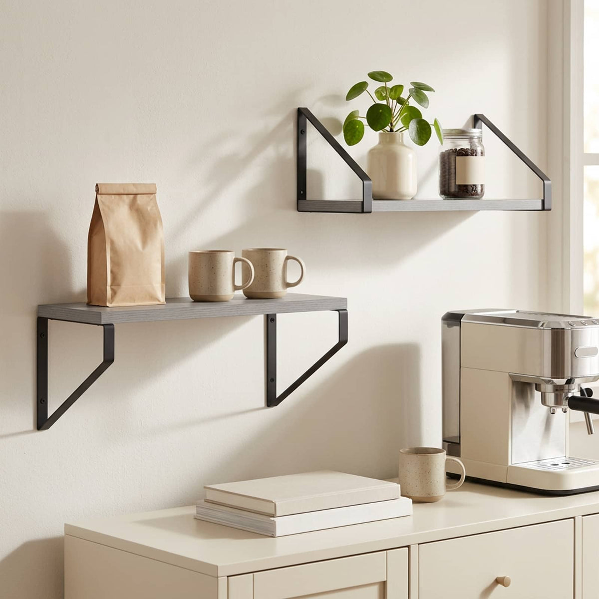 Wall Shelves 2 pcs Grey Sonoma 40 x 16 x 15.5 cm
