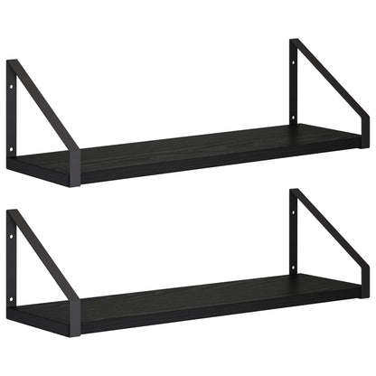 Wall Shelves 2 pcs Black Oak 50 x 16 x 15.5 cm